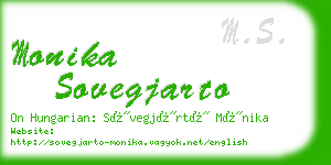 monika sovegjarto business card